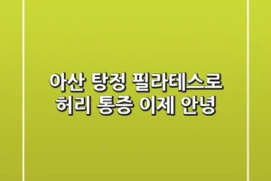아산 탕정 필라테스로 허리 통증, 이제 안녕!