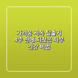 가려움 지옥 탈출기: 4주 만에 되찾은 피부 건강 비법