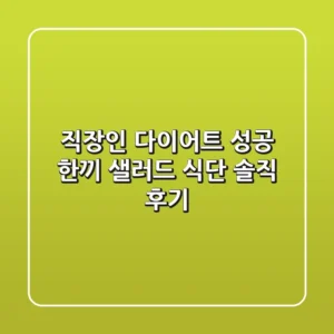 직장인 다이어트 성공! 한끼 샐러드 식단 솔직 후기