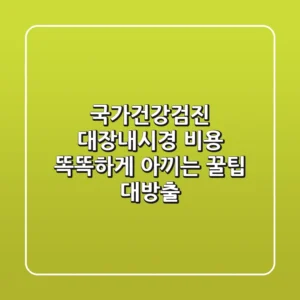 국가건강검진 대장내시경 비용: 똑똑하게 아끼는 꿀팁 대방출!