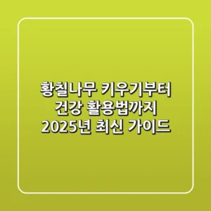 황칠나무 키우기부터 건강 활용법까지, 2025년 최신 가이드