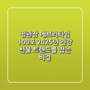 정관장 에브리타임 100포, 2025년 건강 선물 트렌드를 잡는 비결