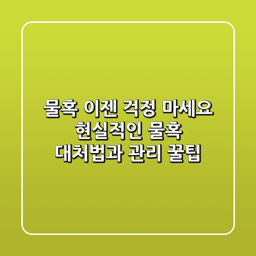 물혹, 이젠 걱정 마세요! 현실적인 물혹 대처법과 관리 꿀팁