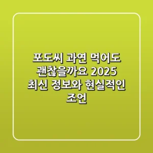 포도씨, 과연 먹어도 괜찮을까요? 2025 최신 정보와 현실적인 조언