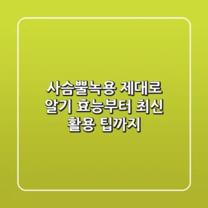 사슴뿔(녹용) 제대로 알기: 효능부터 최신 활용 팁까지
