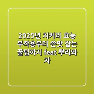 2025년 치커리 효능, 부작용부터 쓴맛 잡는 꿀팁까지 (feat. 뿌리와 차)