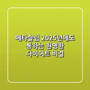 메타슬림, 2025년에도 통하는 현명한 다이어트 비결