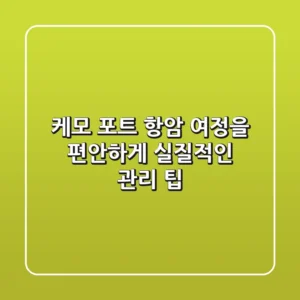 케모 포트: 항암 여정을 편안하게, 실질적인 관리 팁