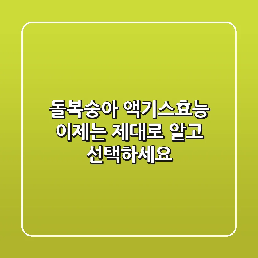 돌복숭아 액기스효능, 이제는 ‘제대로’ 알고 선택하세요!