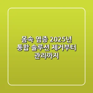 몸속 염증, 2025년 통합 솔루션! 제거부터 관리까지
