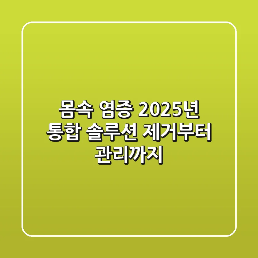 몸속 염증, 2025년 통합 솔루션! 제거부터 관리까지