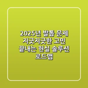 2025년 발톱 문제, 지긋지긋한 고민 끝내는 현실 솔루션 로드맵