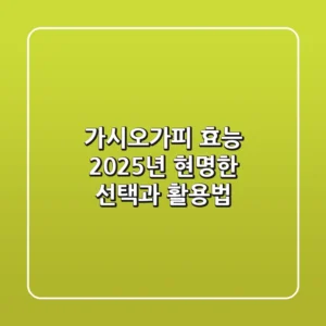 가시오가피 효능, 2025년 현명한 선택과 활용법