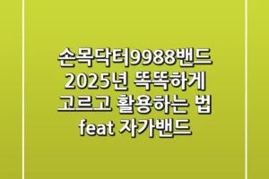 손목닥터9988밴드, 2025년 똑똑하게 고르고 활용하는 법 (feat. 자가밴드)