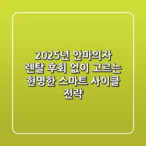 2025년 안마의자 렌탈, 후회 없이 고르는 현명한 스마트 사이클 전략