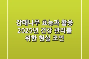 감태나무 효능과 활용, 2025년 건강 관리를 위한 현실 조언