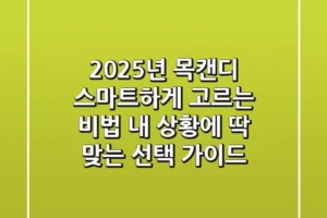 2025년 목캔디, 스마트하게 고르는 비법: 내 상황에 딱 맞는 선택 가이드