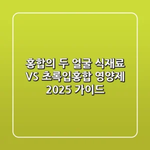 "홍합"의 두 얼굴: 식재료 VS 초록입홍합 영양제 2025 가이드
