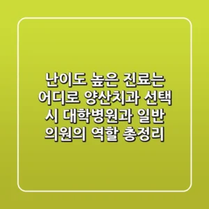 "난이도 높은 진료는 어디로?", 양산치과 선택 시 대학병원과 일반 의원의 역할 총정리