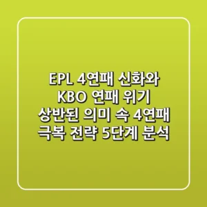 “EPL 4연패 신화”와 “KBO 연패 위기”, 상반된 의미 속 4연패 극복 전략 5단계 분석