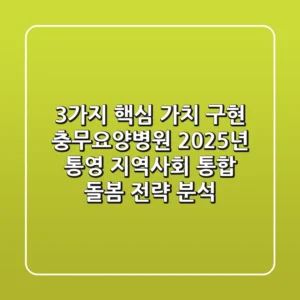 "3가지 핵심 가치 구현", 충무요양병원 2025년 통영 지역사회 통합 돌봄 전략 분석