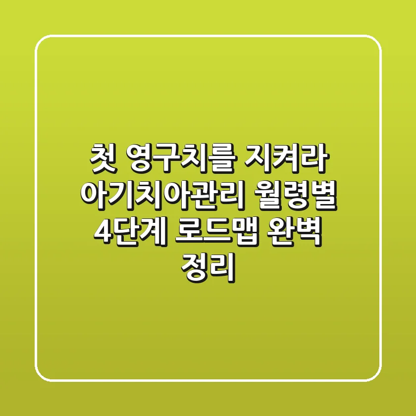 "첫 영구치를 지켜라", 아기치아관리 월령별 4단계 로드맵 완벽 정리