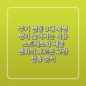 "주기 변동 3대 복병", 생리 늦어지는 이유: 스트레스와 체중 변화의 호르몬 교란 심층 분석