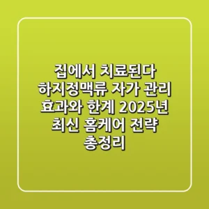 "집에서 치료된다?" 하지정맥류 자가 관리, 효과와 한계: 2025년 최신 홈케어 전략 총정리