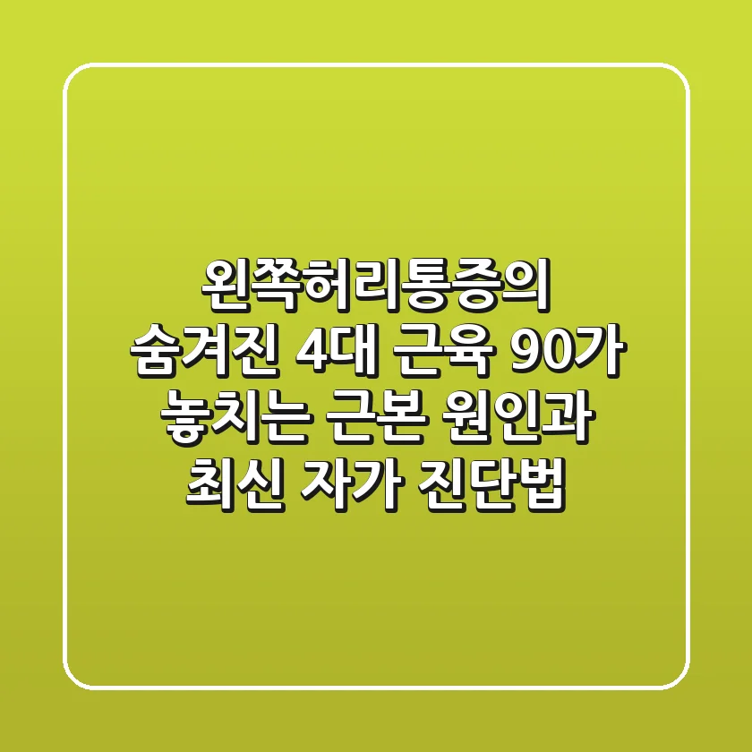 "왼쪽허리통증"의 숨겨진 4대 근육, 90%가 놓치는 근본 원인과 최신 자가 진단법