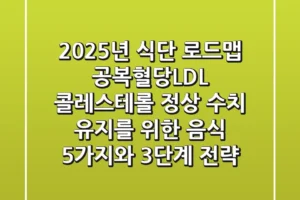 “2025년 식단 로드맵”, 공복혈당·LDL 콜레스테롤 정상 수치 유지를 위한 음식 5가지와 3단계 전략