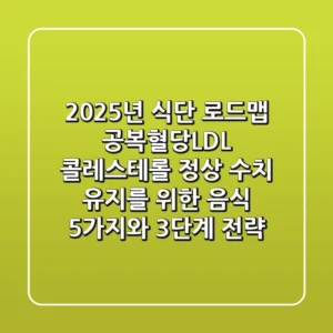 "2025년 식단 로드맵", 공복혈당·LDL 콜레스테롤 정상 수치 유지를 위한 음식 5가지와 3단계 전략