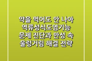 “약을 먹어도 안 나아?”, 역류성식도염기능 문제 진단과 만성 속 울렁거림 해결 전략