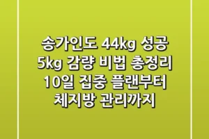 “송가인도 44kg 성공?”, 5kg 감량 비법 총정리: 10일 집중 플랜부터 체지방 관리까지