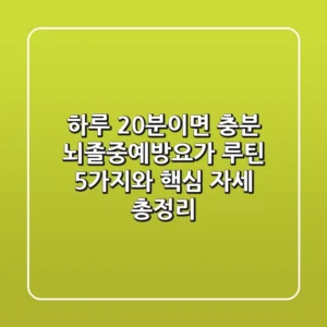 "하루 20분이면 충분", 뇌졸중예방요가 루틴 5가지와 핵심 자세 총정리