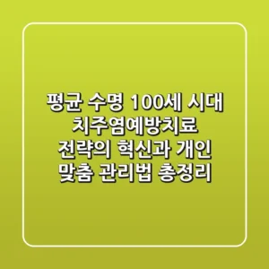 "평균 수명 100세 시대", 치주염예방치료 전략의 혁신과 개인 맞춤 관리법 총정리