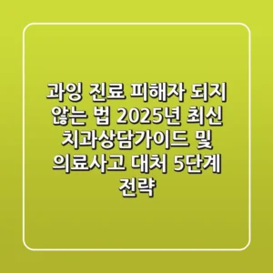 "과잉 진료 피해자 되지 않는 법", 2025년 최신 치과상담가이드 및 의료사고 대처 5단계 전략