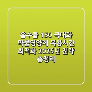 "흡수율 150% 극대화", 약물·영양제 복용시간 최적화 2025년 전략 총정리